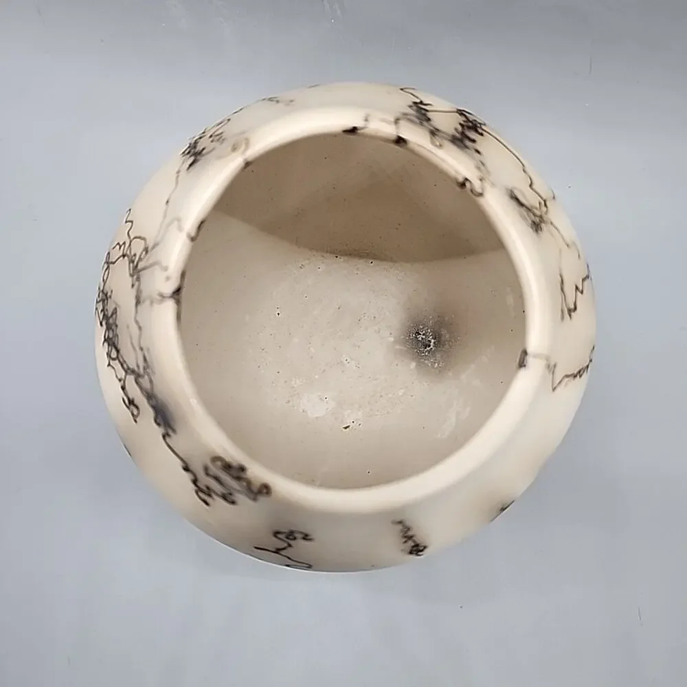 SIGNED Horsehair Pottery Vase Ceramic Art‎ Vase by CHERYL JAMISON 4.5in x 5.5in